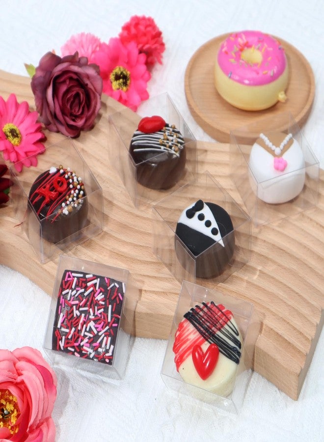 SLShePack 50 Pack Small Clear Boxes Single Chocolate Covered Ore Boxes Macaron Boxes Party Favor Box for Candy Christmas Birthday Wedding (2.17"×2.17"×1.39") - Image 4